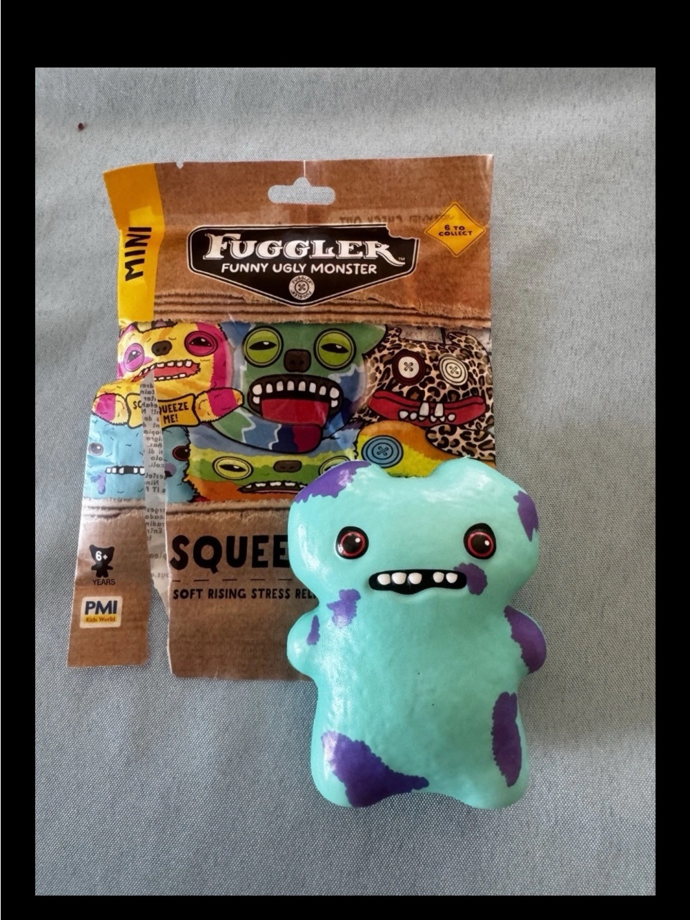 New Fuggler Squeezables 4" Soft Rising Stress Relief Foam Gaptooth McGoo Teal